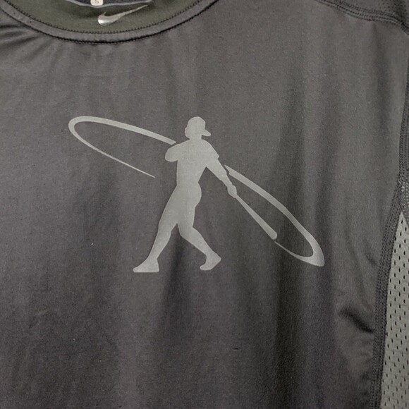 Nike ProCombat Long Sleeve Top Men Small Fitted Dri Fit Gray Baseball - Picture 7 of 12